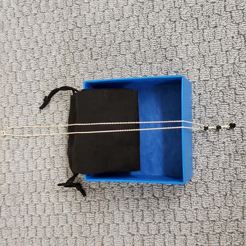 Blue sapphire sterling silver necklace